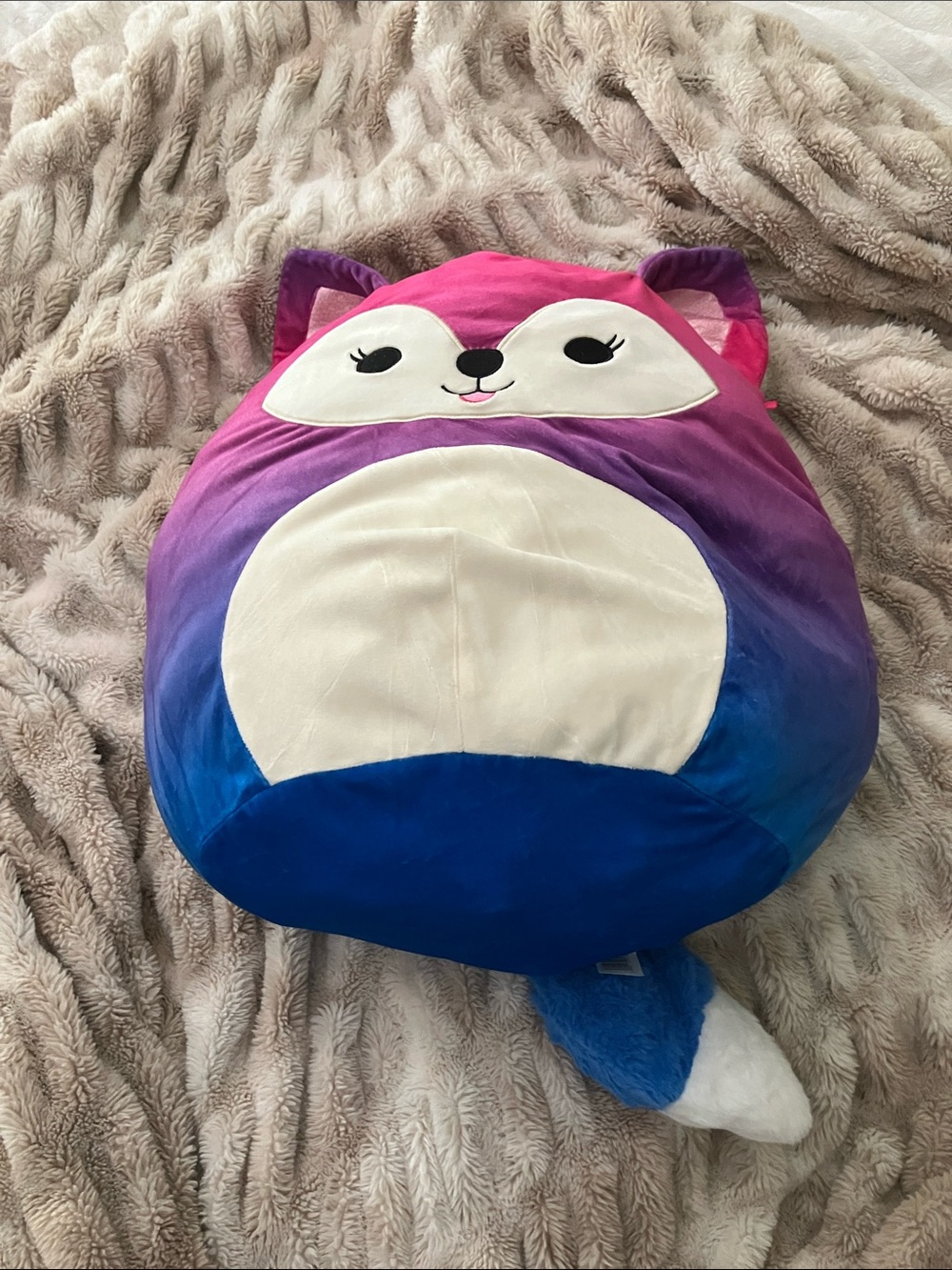 Squishmallows Multicolor Pink Purple Blue Gradient Fox Plush